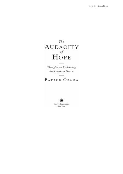 The audacity of hope