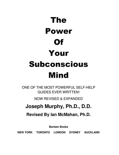 The power of your subconscious mind