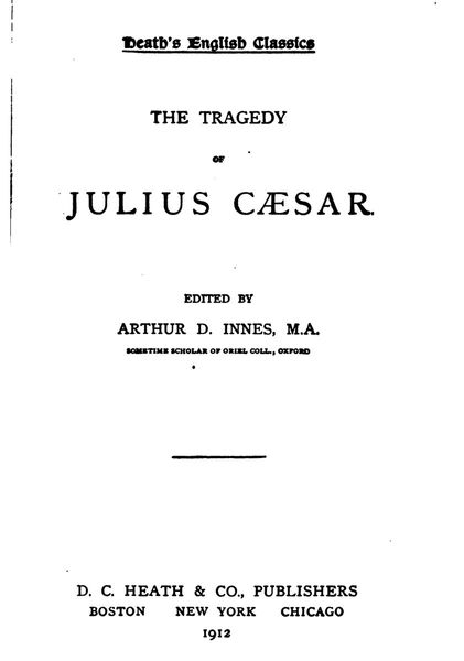 The Tragedy of Julius Caesar