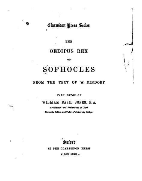 The Oedipus Rex of Sophocles