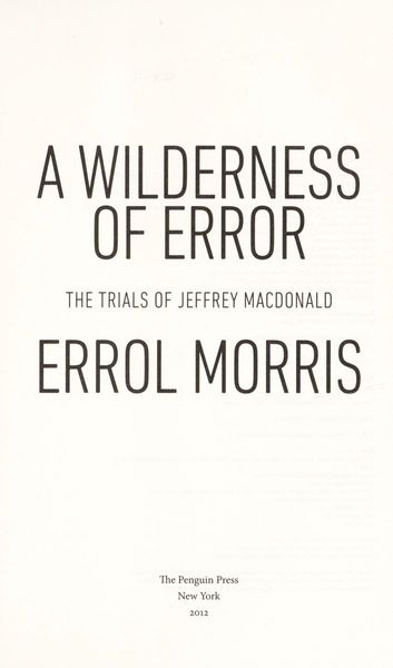 A Wilderness of Error