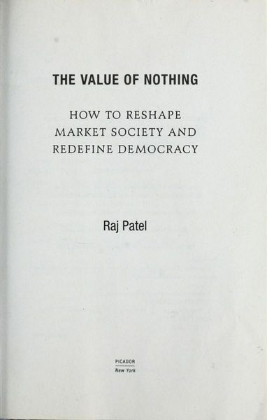 The Value of Nothing