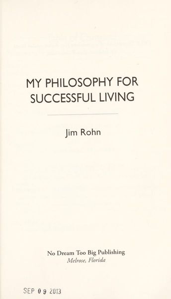 My Philosophy for Successful Living