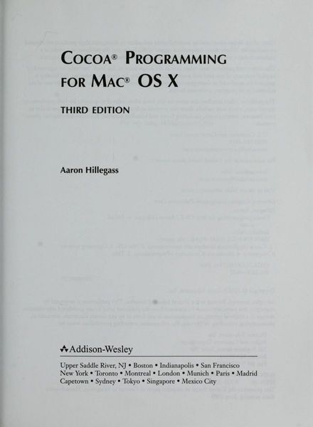 Cocoa Programming for Mac OS X