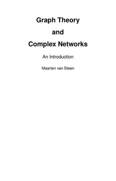 Graph Theory and Complex Networks