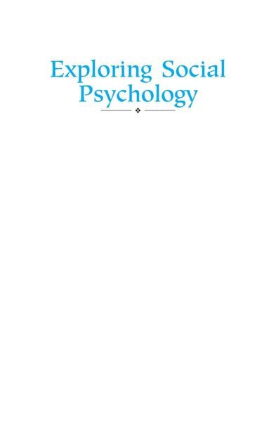 Exploring Social Psychology