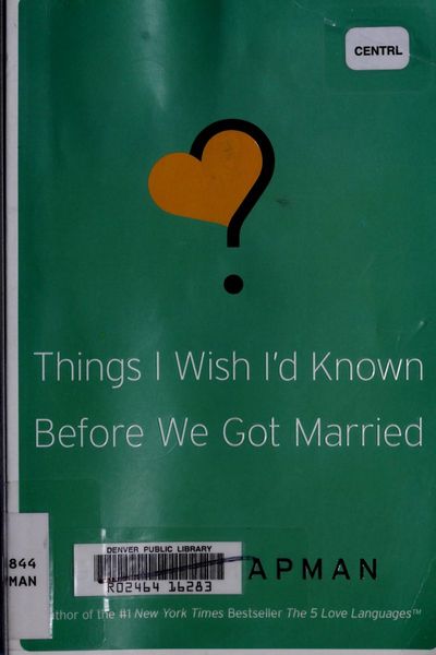 Things I Wish I'd Known Before We Got Married