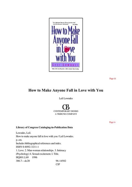 How to Make Anyone Fall in Love with You