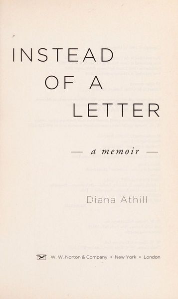 Instead of a Letter: A Memoir
