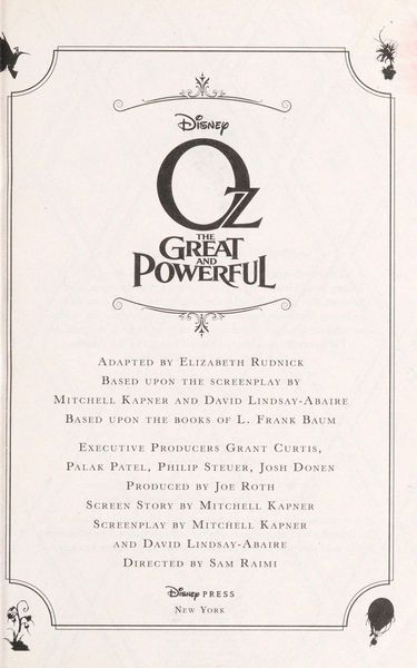 Oz: The Great and Powerful Junior Novel