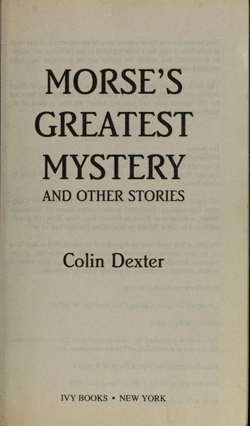 Morse's Greatest Mystery and Other Stories