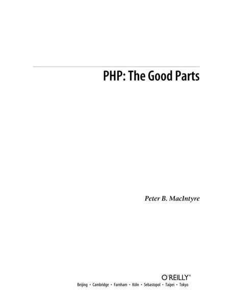 PHP: The Good Parts