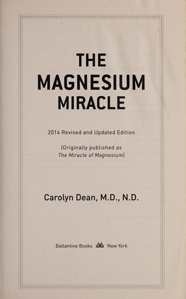 The Magnesium Miracle