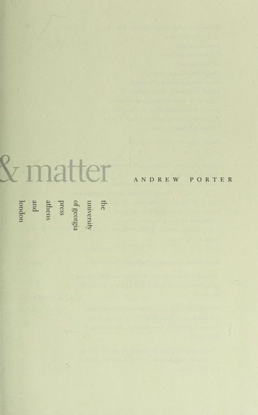 The Theory of Light & Matter