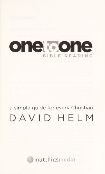 One to One Bible Reading