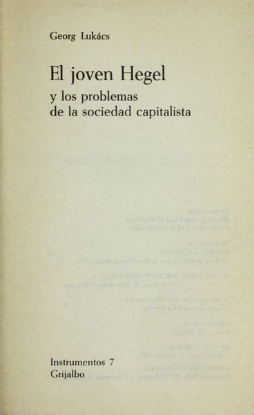 El joven Hegel y los problemas de la sociedad capitalista