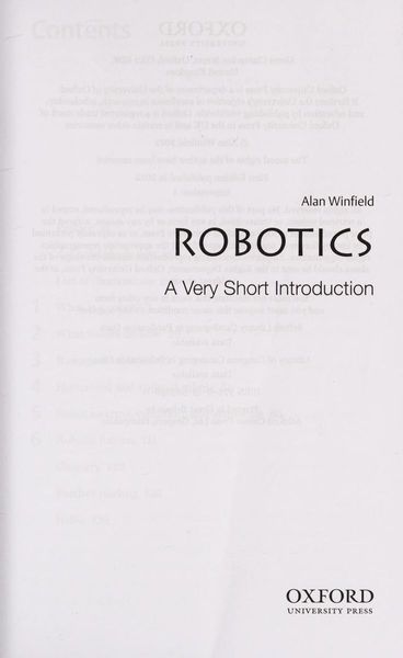 Robotics: A Very Short Introduction