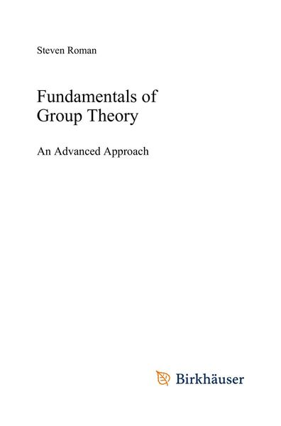 Fundamentals of Group Theory