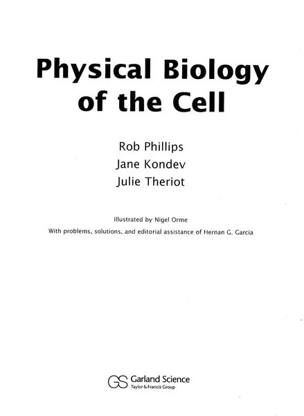 Physical Biology of the Cell