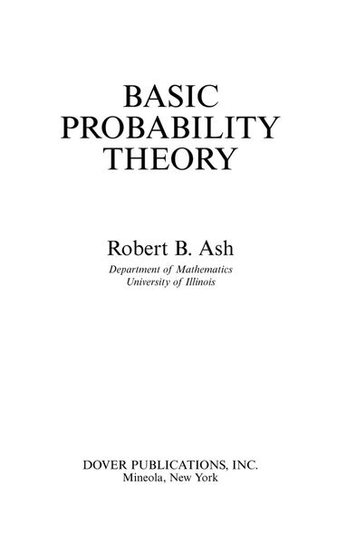 Basic Probability Theory