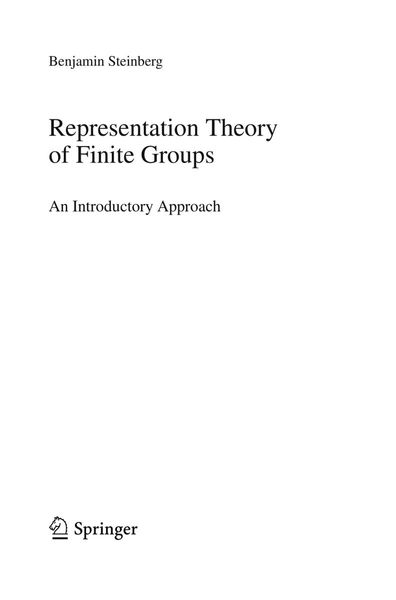 Representation Theory of Finite Groups