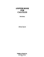 Answer Book to Calculus