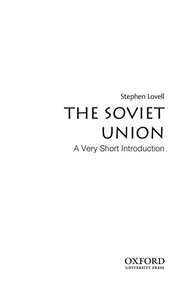 The Soviet Union: A Very Short Introduction