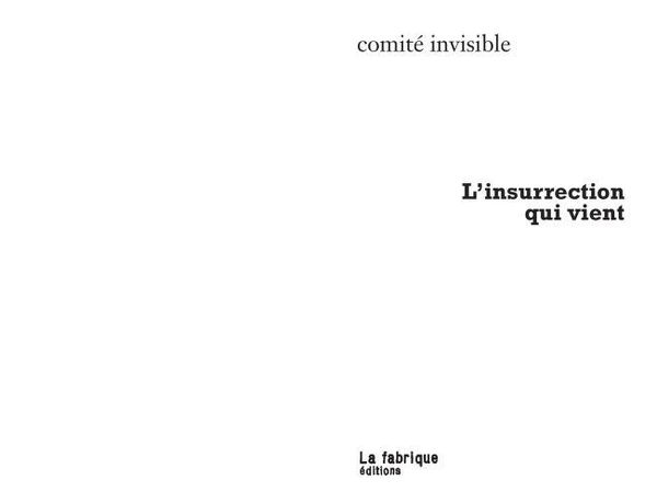 L'insurrection qui vient