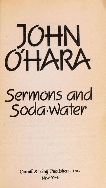 Sermons and Soda-Water