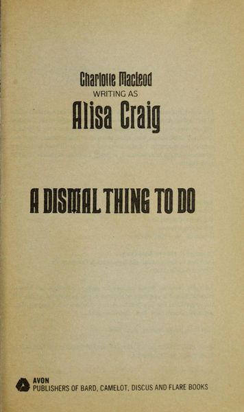 A Dismal Thing to Do