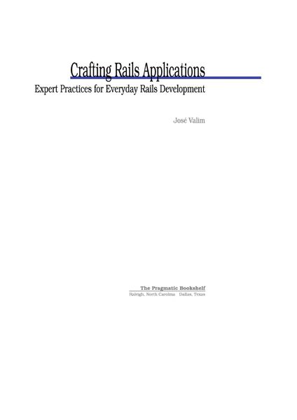 Crafting Rails Applications