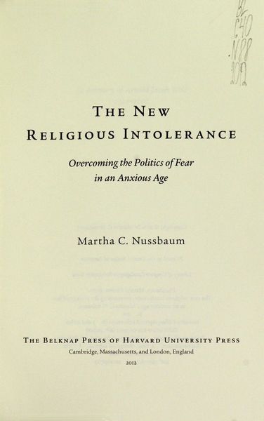 The New Religious Intolerance