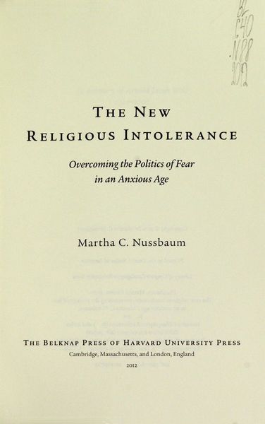 The New Religious Intolerance