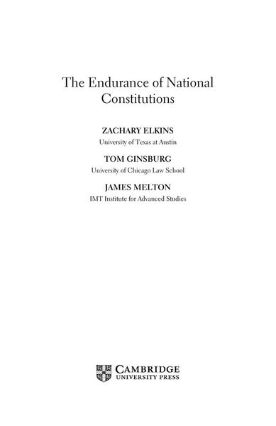 The Endurance of National Constitutions