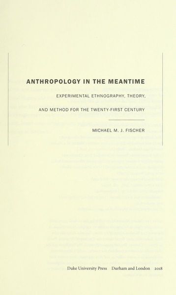 Anthropology in the Meantime