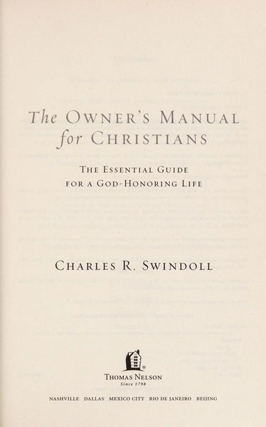 The Owner's Manual for Christians