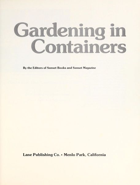 Gardening in Containers