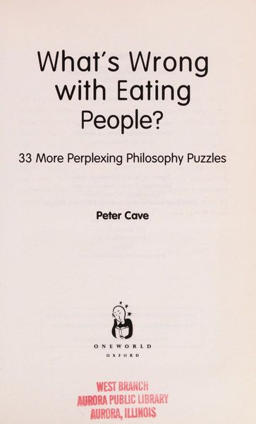 What's Wrong with Eating People?