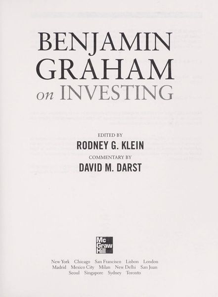 Benjamin Graham on investing