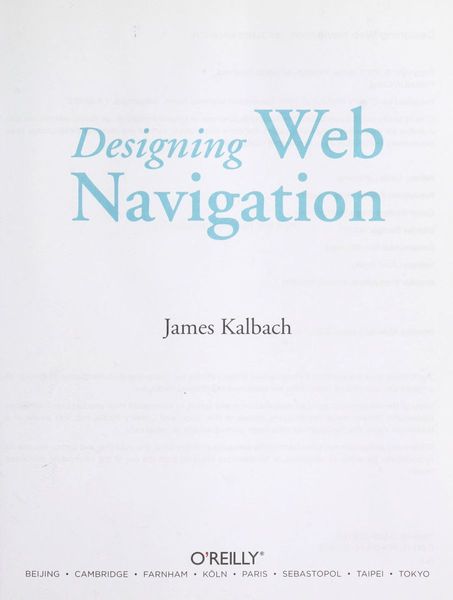 Designing Web navigation