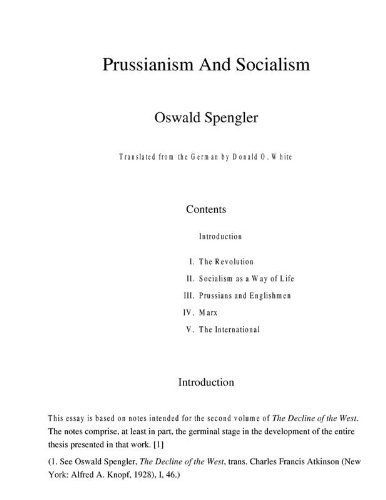 Prussianism and Socialism