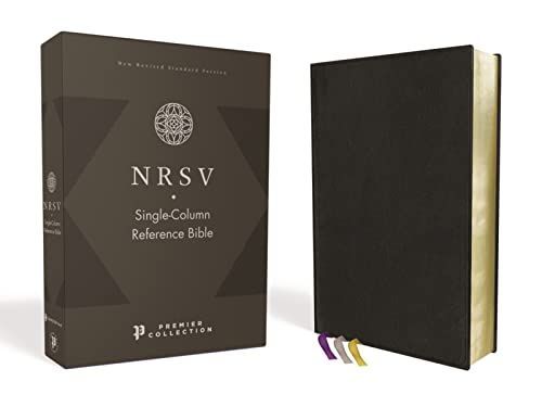 NRSV, Single-Column Reference Bible, Premium Leather, Goatskin, Black, Premier Collection, Comfort Print