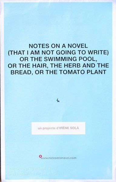 Notes on a novel, or the swimming pool, or the hair, the herb and the bread or the tomato plant