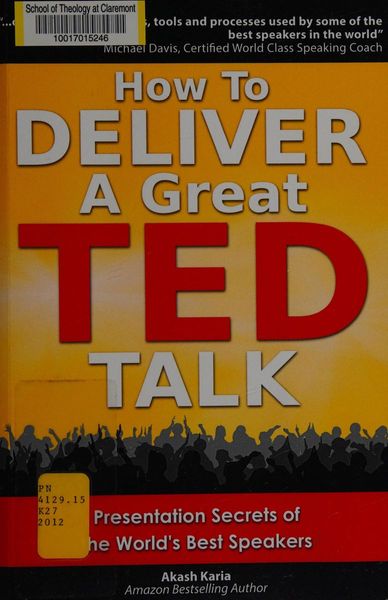 How to Deliver a Great Ted Talk