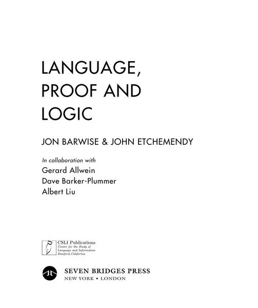 Language, Proof and Logic