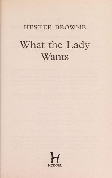 What the Lady Wants
