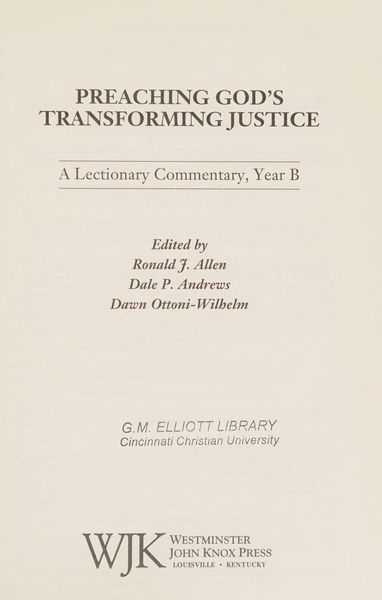 Preaching God's Transforming Justice