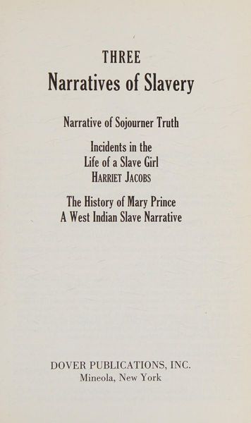 Three Narratives of Slavery