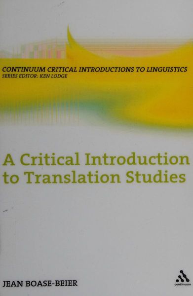 A Critical Introduction to Translation Studies