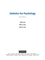 Statistics for Psychology